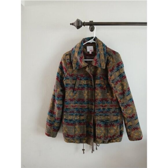 Aztec Southwestern Jacket Boho Vintage Cottagecore Ranchcore Zip Up Jacket Sz M - Picture 8 of 8